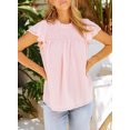 thumbnail image 3 of Asyoly Women's Summer Swiss Dot Blouse Layered Ruffled Short Sleeve T-Shirts Crewneck Tee Tops, 3 of 5