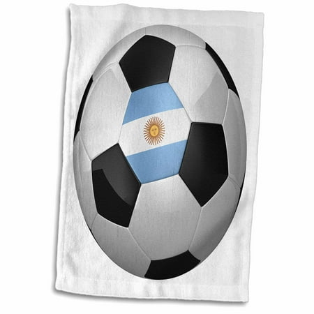 15 Flag Soccer Lamp - 3dRose Argentina argentinean argentinian argentinan flag banner soccer ball national country - Towel, 15 by 22-inch