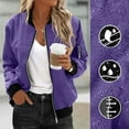 thumbnail image 2 of Meichang Womens Bomber Jacket Zip Up Long Sleeve Lightweight Jacket Coat Casual Fall Waterproof and Windproof Lined Jackets Outerwear with Zipper Pocket, 2 of 9