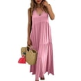 thumbnail image 5 of COMVALUE Dresses for Women 2026 Summer V Neck Sleeveless Maxi Dress Casual Boho Sundress Modest Beach Long Dress (Pink, XL), 5 of 6