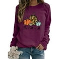 thumbnail image 1 of Chandail en Molleton Femme Automne Citrouille Halloween Imprimé Léopard Décontracté Manches Longues Pull Chemisier, 1 of 2