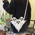 thumbnail image 1 of Bolso de fantasma de dibujos animados para mujer Bolso de diablo de cuero de PU Bolso informal de Halloween (Blanco), 1 of 6