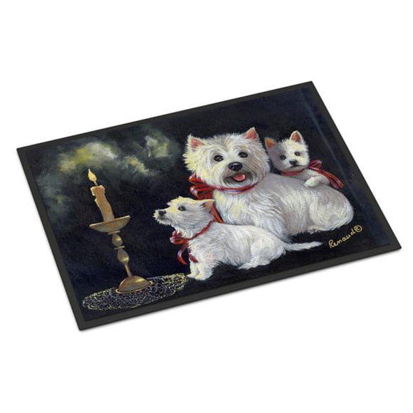 Tapis Intérieur Ou Extérieur 24 x 36 Po. Westie Westies Aglow