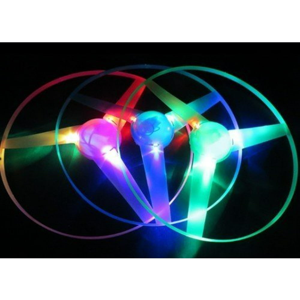 Blue Pink Green LED Light up Flying Disc Toy 3 Pieces