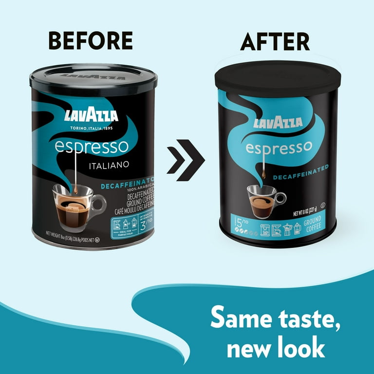 Lavazza Decaf Medium Roast Espresso Ground Coffee, 100% Arabica,
