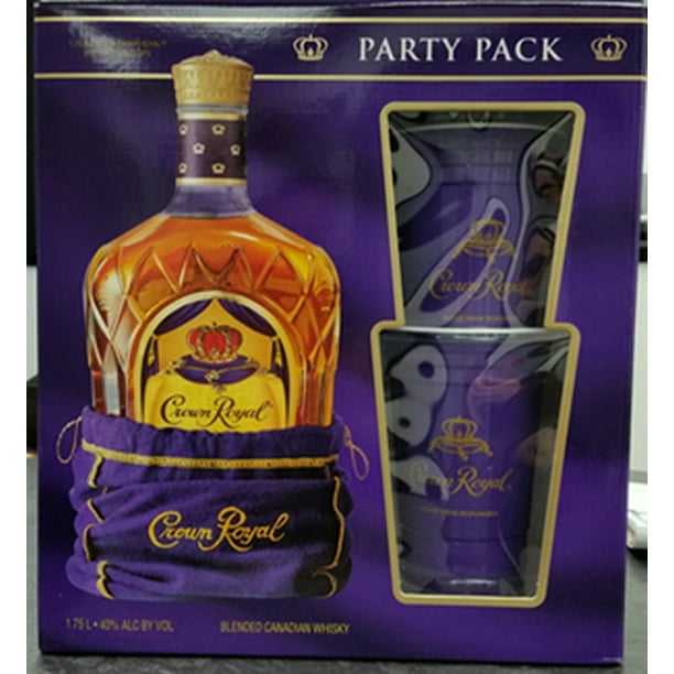 Crown Royal Canadian Whisky, 1.75 L Party Pack with Cups