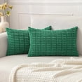 thumbnail image 1 of wonima44 MIULEE Pack of 2 Christmas Green Corduroy Decorative Lumbar Pillow Covers 20x12 Inch Soft Boho Striped Throw Pillow Covers Modern Farmhouse Home Decor for Sofa Living Room Couch Bed, 1 of 1