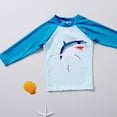 thumbnail image 6 of Atogsazn Children's Boys Rashguard Swimsuits Printed Long Sleeve Swimwear and Shorts Bathing Suit Clothes Summer Light Blue 4-5 Years, 6 of 9