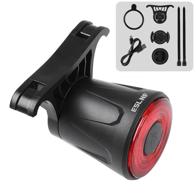TQEHS Luz trasera inteligente para bicicleta con sensor de freno automático, luz LED de carga para ciclismo, luz trasera para Z2U0