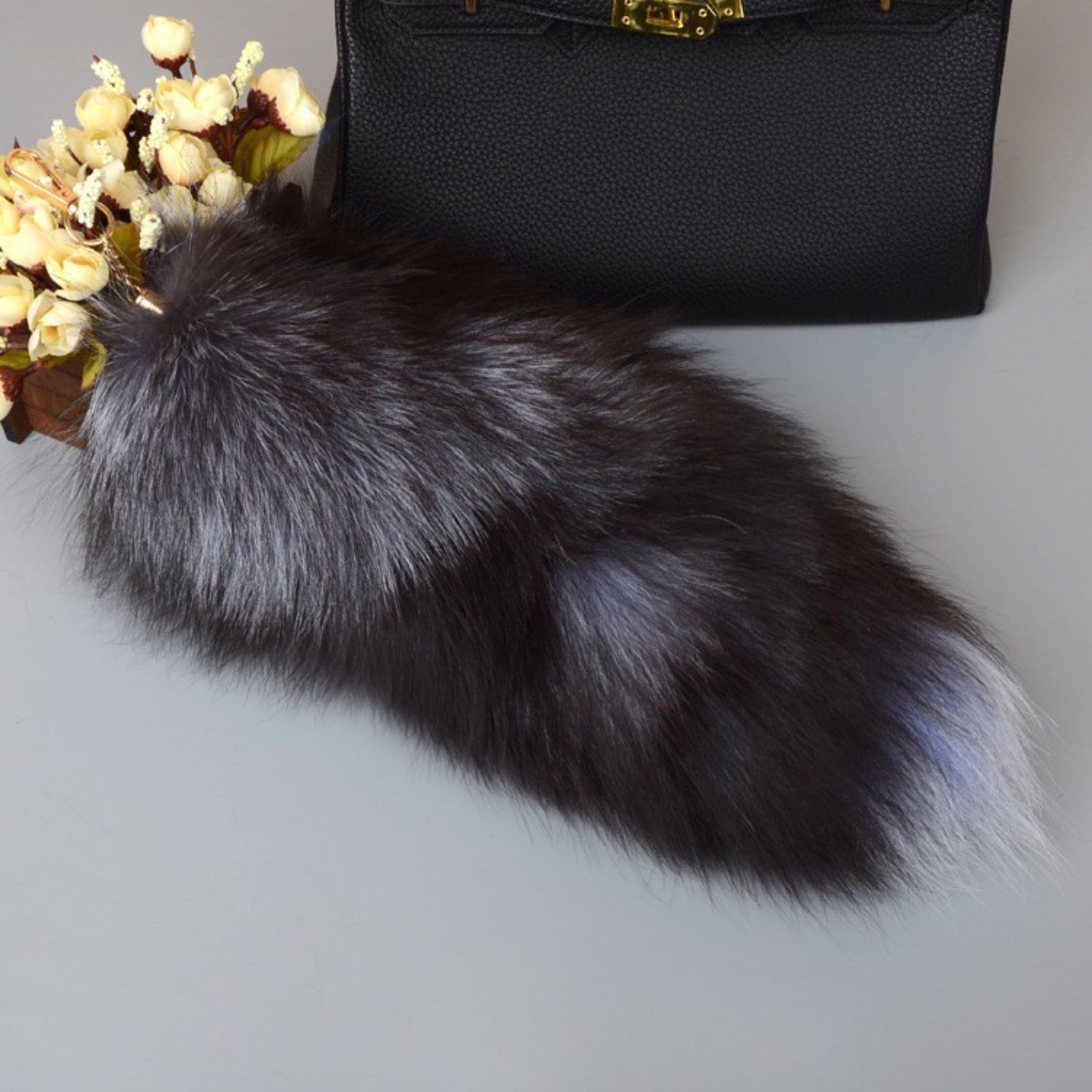 3PC Tail Keychain Set - Fluffy Animal Tail Keyring Charms for Women, 16" Realistic Therian Keychains for Bags, , Renaissance Fairs