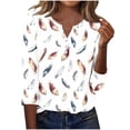 thumbnail image 4 of 3/4 Length Sleeve Womens Tops Colorful Butterfly Print Shirts V Neck Graphic Tees Lightweight Loose Fit Blouses Dressy Casual Outfits Going Out Tops 2026 Spring Summer Clothing, 4 of 6