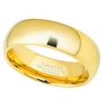 Tungsten Carbide Mens Wedding Band Comfort Fit Polished Yellow Gold