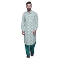 thumbnail image 2 of Atasi Printed Rayon Pathani Kurta With Solid Salwar For Mens Party Wear, 2 of 5