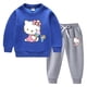 thumbnail image 4 of Hello Kitty estampado de dibujos animados para niños más suéter de terciopelo + pantalones gruesos ropa informal cálida de dos piezas para niños y niñas, 4 of 5