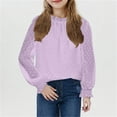 thumbnail image 5 of Shirt for Girls Crewneck T Shirt Long Sleeve Shirts for Boys Solid Color Tee Girls Shirts Size 8, 5 of 7