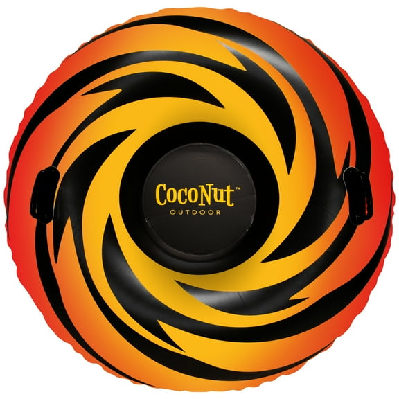 CocoNut Outdoor: Solar Flare Cyclone - 48" Jumbo Snow Tube, Red-Yellow Inflatable Ring, Winter Sled, Cold Resistant PVC, 200lb Cap, Kid-Teen-Adult 8 