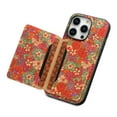 thumbnail image 6 of Retro flower figure PU leather phone case for iPhone 17 Air 17 Pro Max 16E 15 Plus 14 13 12/12pro 11 16promax 15pro 13promax card bag kickstand cover, 6 of 8