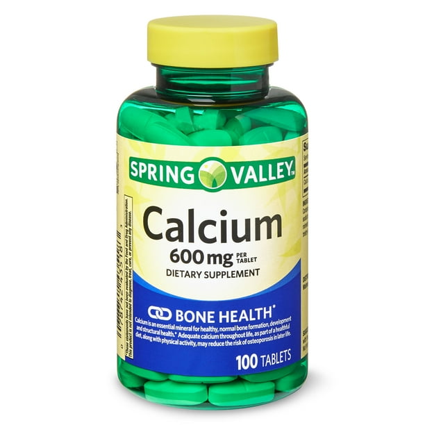 Homeopathic Calcium Tablets For Babies Spring Valley Calcium Tablets, 600 mg, 100 Ct - Walmart.com - Walmart.com