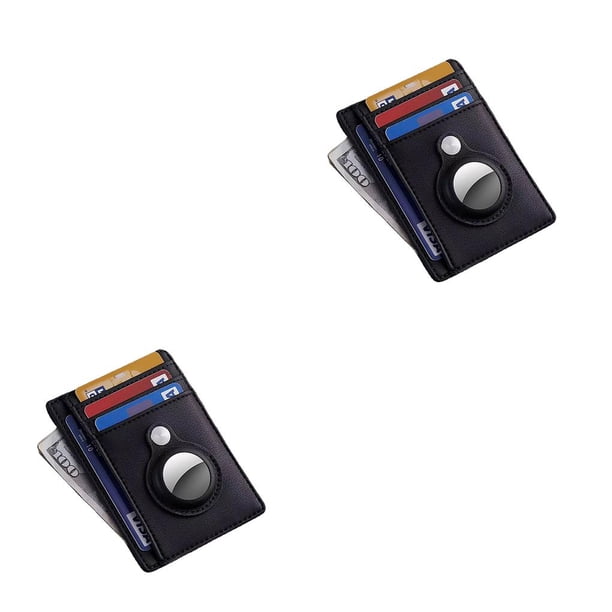 Estuche de Almacenamiento Monstrate para Tarjetas de Cuero con Llavero Negro 2piezas