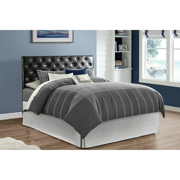 King Headboard, Black - Super G0132 By Glory Furniture Faux Leather With Button Tuft Adjustable Height 41 To 53 Inches Foam Fill Easy Clean Mount Bed Or Wall Headboard Detail Filled On Feature