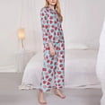 thumbnail image 3 of Hirioo Strawberries for Women's Pajama Sets 2 Piece Pjs Women's Long-Sleeved Pajama Set Button Down Sleepwear,S-XXL-X-Large, 3 of 7