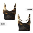 thumbnail image 6 of Goofa Luxurious Gold Flow Printed Sports Bras for Women, High Impact Running Bra Workout Crop Tank Tops Longline Sports Bra Push up-Small, 6 of 9