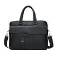 thumbnail image 1 of Men's Shoulder Bag Crossbody Bag Large Capacity PU Retro Briefcase Multifunctional Leather Bag Computer Bag Zipper Top Tote, 1 of 4