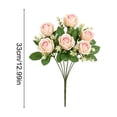 thumbnail image 2 of Fake Flowers Realistic Silkly Rose Bouquet, 7 Stems 12.99 Inch Artificial Faux Flower Arrangement No Fade, Waterproof for Wedding Bridal Bouquets, Photography, Home Centerpieces Decor, 2 of 6