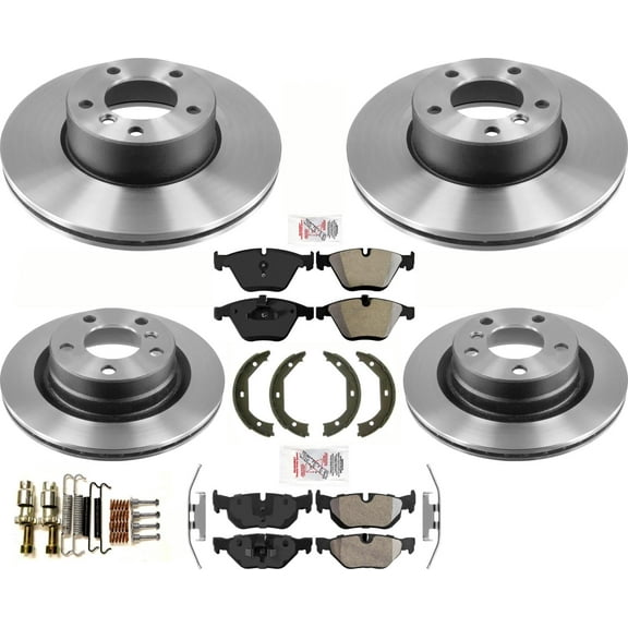 For 09-13 BMW 328i X Drive 3.0L Front Rear Disc Brake Rotors Semi Metallic Pads
