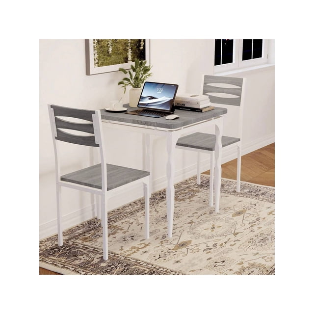 2-person home dining mesa set 3-piece set con spiral mesa legs para small kitchens y apartments