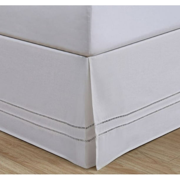 Linenweave Hemstitch California King Bed Skirt In White Walmart Com Walmart Com