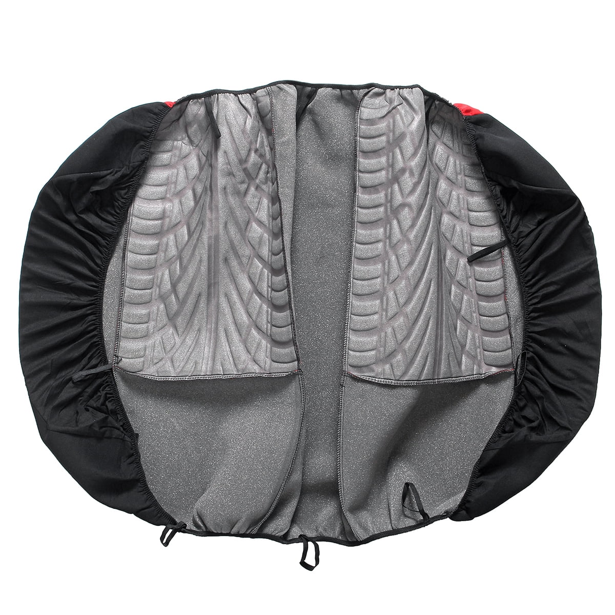 9PCS Universal Car Seat Covers Full Set Protector Cushion Front Rear 3D Butterfly Embroidery Pattern, Grey