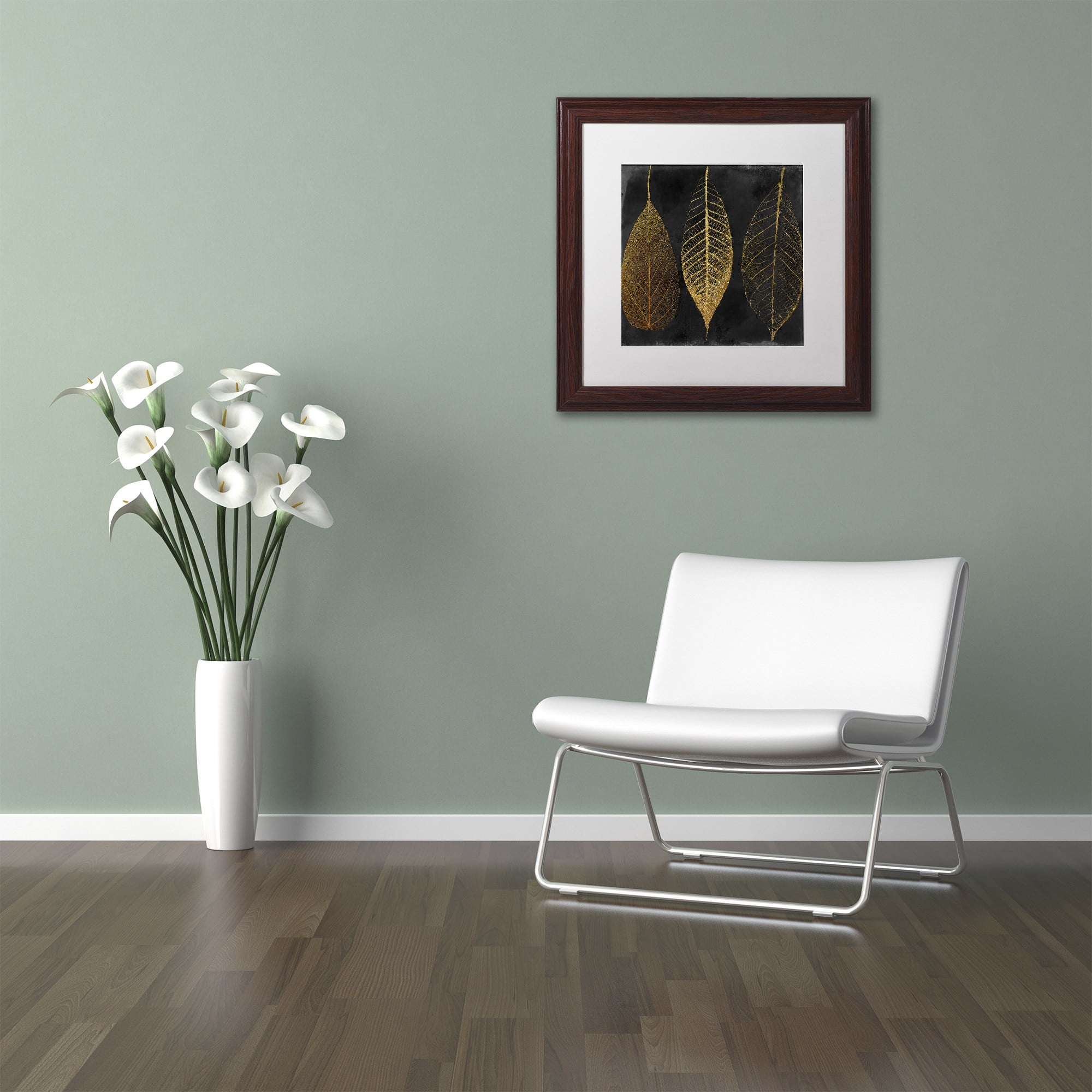 Trademark Fine Art "Fallen Gold I" Canvas Art by Color Bakery, White Matte, Wood Frame