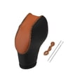 thumbnail image 1 of 1 juego de cubierta de pomo de palanca de cambios de cuero de imitación para Ford Focus Escape Fusion Fiesta Transit negro marrón, 1 of 1