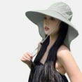 thumbnail image 2 of ZQUUVOU Sun Hat for Women Sun Protection Wide Brim Shawl with Neck Flap Hiking Visor Hat Outdoor Summer Beach Mint Green, 2 of 5