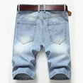 thumbnail image 3 of Nrmvnmi Men's Ripped Trunks Stretchy Washed Jeans Trunks Cut-Off Classic Biker Jeans Trunks Father's Day Gifts For Dad ,4th of July Gifts for Men, 3 of 8
