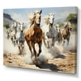 thumbnail image 2 of Designart "Mustangs Cowboys Cowboy Wild painting" Cowboys Canvas Art Print, 2 of 5