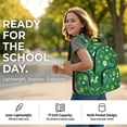 thumbnail image 7 of SCRAWLGOD Paws Bone Print Dark Green Unisex Backpack, Lightweight Laptop Bag for Work Business School Daily Commute, 17 Inch Knapsack for Girls Boys, 7 of 7
