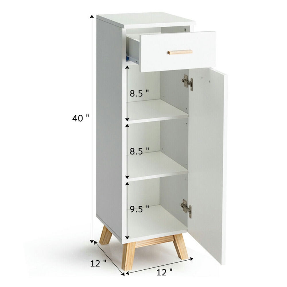 Finihen Bathroom Storage Cabinet, Bathroom Floor Cabinet, Waterproof Bathroom Cabinet with Adjustable Shelves and Sliding Drawer, for Bathroom, Living Room, Bedroom, Kitchen, White Finihen Bathroom Storage Cabinet, Bathroom Floor Cabinet, Waterproof Bathroom Cabinet with Adjustable Shelves and Sliding Drawer, for Bathroom, Living Room, Bedroom, Kitchen, White