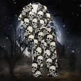 thumbnail image 7 of Womens Halloween Pajamas Satin Loungewear Short Sleeve Top with Long Pants Soft Nightwear Ensemble Pajamas for Women Black XXL, 7 of 7