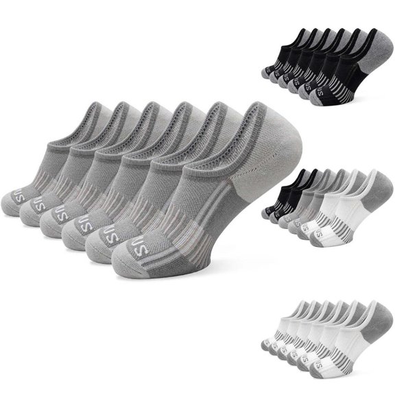 Bxsruta Men's Breathable Athletic Socks Cushion Ankle Towel Sport Running Basketball 6 Pack