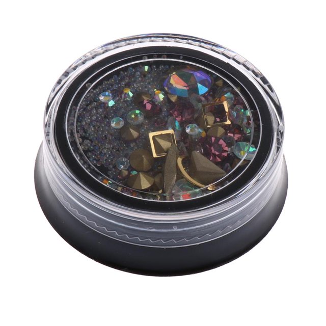 Nail Art Mixed Drill Studs Flat Back Rhinestones Glitter Gem Bead Manicura L L Colcomx Nail Art Rhinestones Bead Set