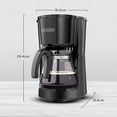 thumbnail image 3 of Black+Decker Cafetera de 5 Tazas con Filtro Permanente para Cocinas Pequeñas, CM0701B, 3 of 5