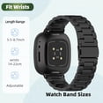 thumbnail image 3 of REQO Compatible with Fitbit Versa 4 / Sense 2 Bands, Stainless Steel Watch Band with TPU Case Breathable Protective Design for Men Women, 3 of 6
