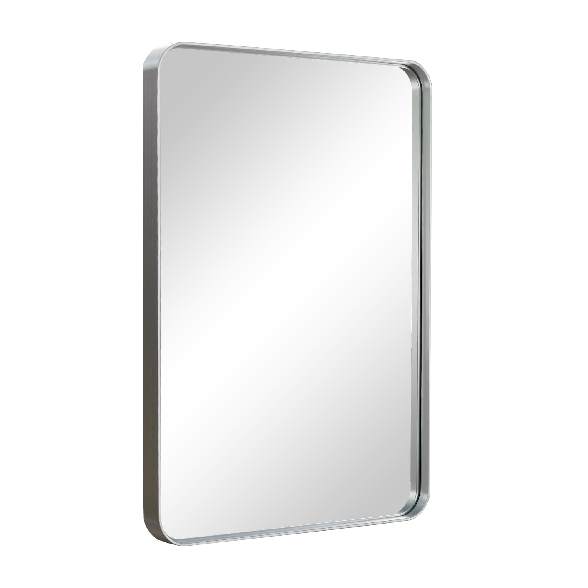 MAYEERTY Aluminum Rounded Rectangle Baking Paint Black Hanging Mirror (Deep Mirror)