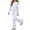 White, variant on Oiangi Fall Clothes for Girl 2PC Outfits Teen Lightweight Crewneck Tops Bell Bottoms Pants Gray 9-10Years