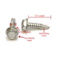 thumbnail image 3 of Bolt Dropper No. 10 x 1/2" Hex Washer Head Self Drilling Screws - Self Tapping Sheet Metal Tek Screws - 410 Stainless Steel - No. 1 Point, Plain Finish - Coarse Thread Type - 100 PCS, 3 of 8