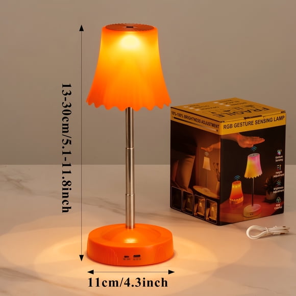 Modern And Easy LED Table Lamps, USB Charging Night Light, Built-In Rechargeable Battery, Gesture Senspr , Three-Color Light Changing And Seven RGB Colors, Living Room,
