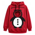 thumbnail image 6 of Unisex Pet Pouch Hoodie Long Sleeve Drawstring Oversized Sweatshirt with Pet Holding Pocket Cartoon Animal Print Pattern Hooded Pullover Warm Holiday Apparel for Pet Parents Red S, 6 of 6