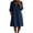 Navy, variant on Horkkom Mini Dresses for Women Summer V Neck Long Sleeve Sundresses Solid Color Loose Casual Beach Dresses with Pockets L